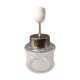 Vintage pendant light with laminated effect glass globe and chrome attachment
