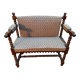 Small office bench in mahogany in the Louis XIII style.