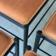 Metal and cognac leather chair, Arrben Italy design 1970