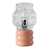 Ceramic lamp and glass globe 1970