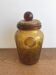 Handmade jar in blown bubbled glass Biot amber