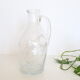 Bubbled glass pitcher with ice tank, handcrafted, French vintag manufacturing