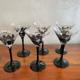 6 stemmed glasses with flower decoration Luminarc