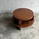 Vintage Art Deco round coffee table with double top