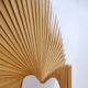 Pine folding screen in the shape of a fan, modern style, France, 1970s - Ø 113cm