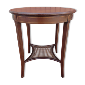 Table d'appoint ronde entretoise cannée