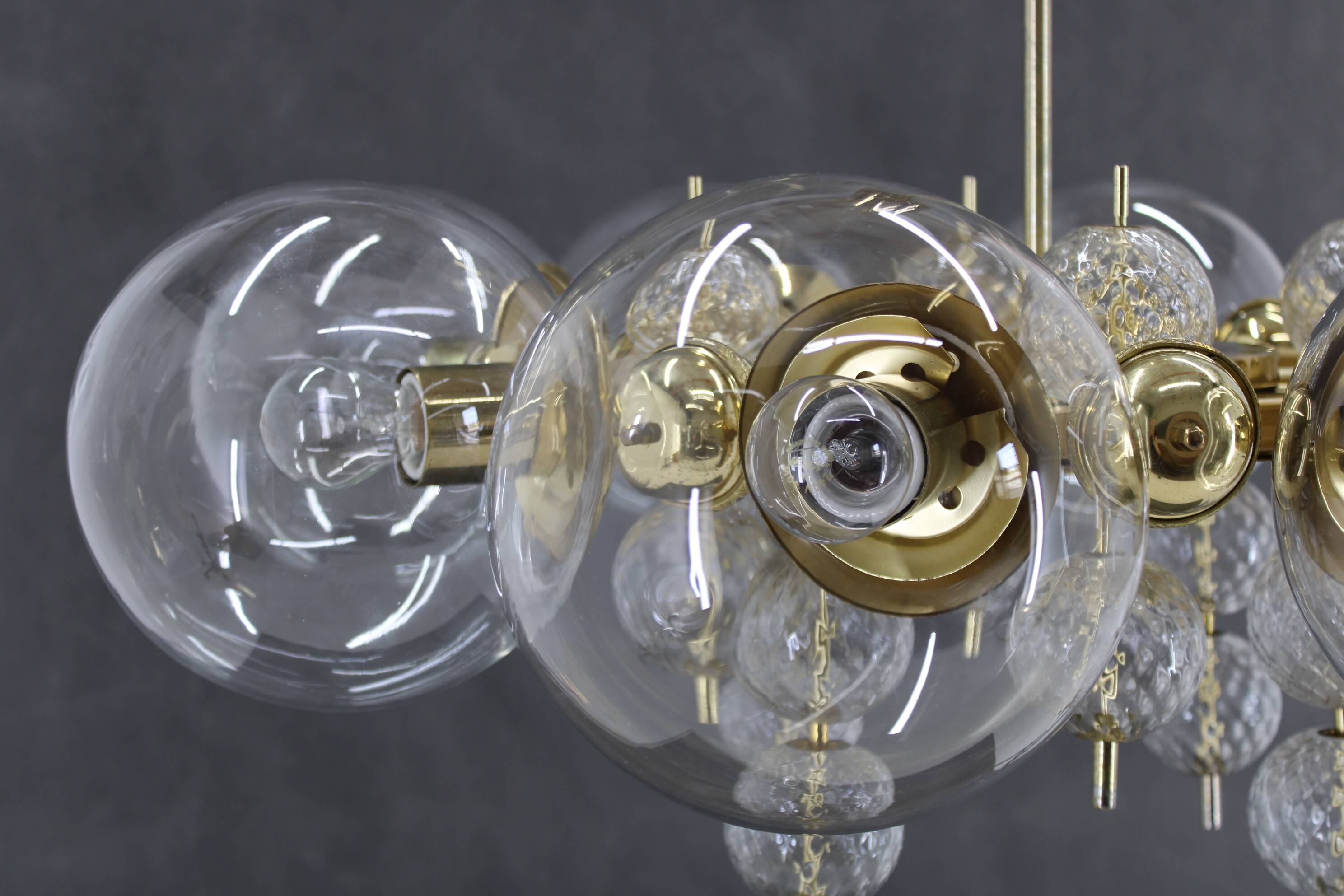 1970s Large Chandelier in Brass Finish by Kamenicky Senov ,up to 10 items