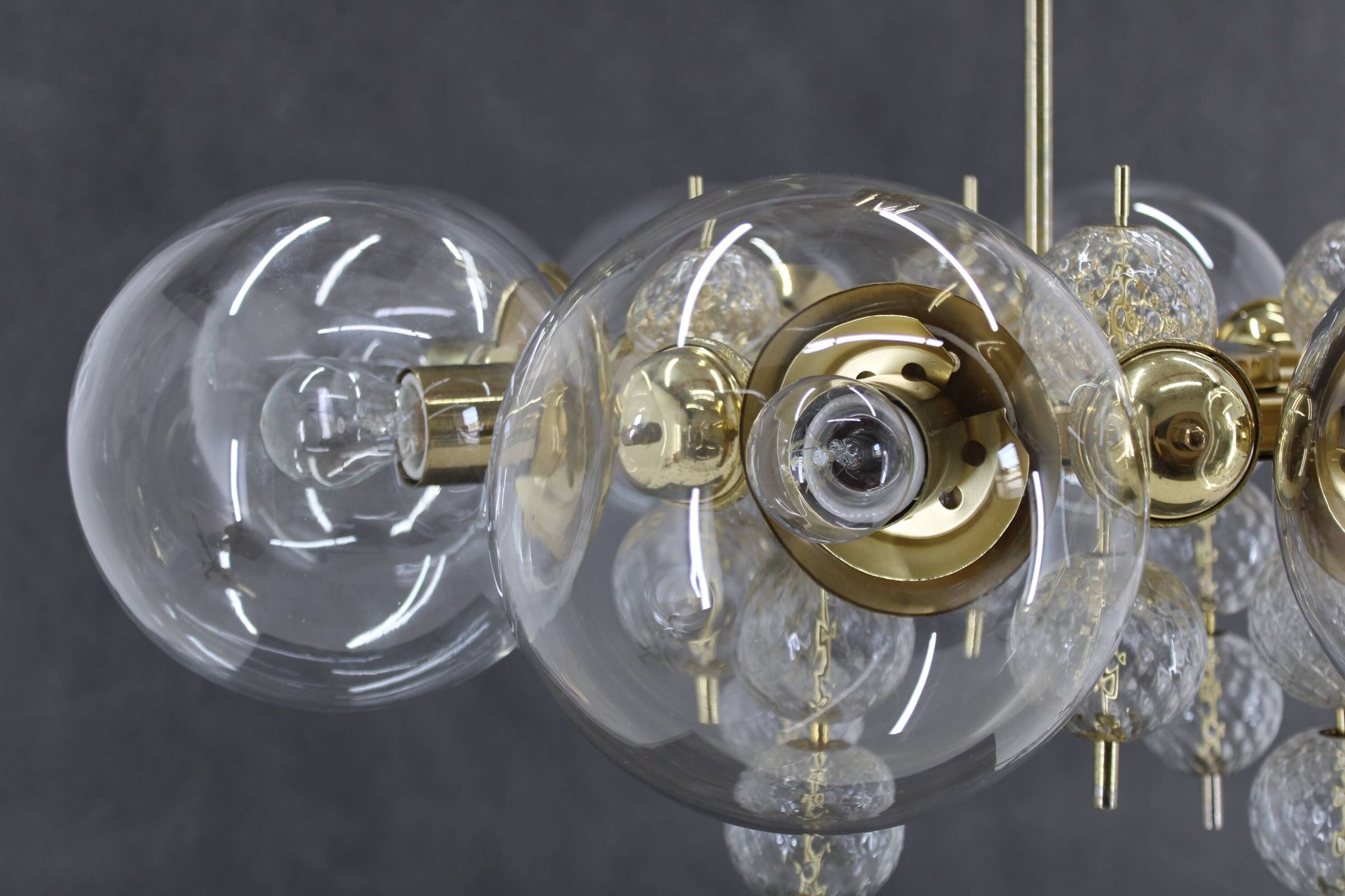 1970s Large Chandelier in Brass Finish by Kamenicky Senov ,up to 10 items