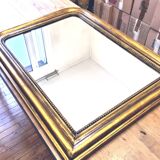 Old large Louis Phillipe mirror, gilded with gold leaf - Emilien"