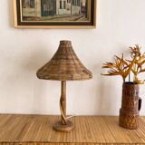 Lampe de table en osier de rotin de style vintage