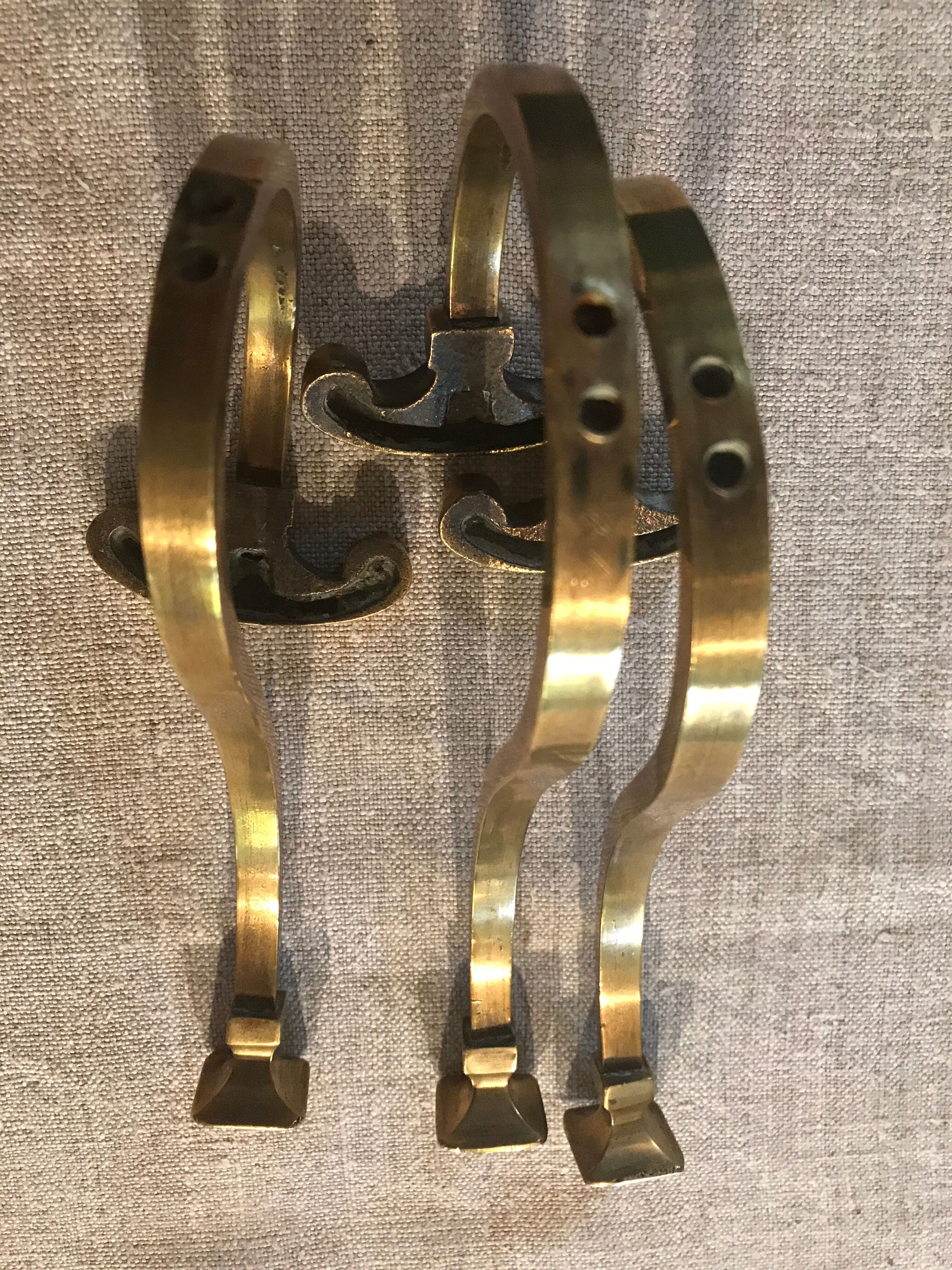 Lot of 3 bronze coat racks