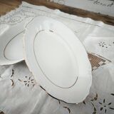 2 porcelain dishes Manufacture double gold line hand-painted
