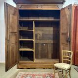 18th century walnut castle wardrobe - fully removable