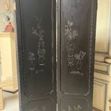 Lacquered six-panel screen, China from the 1970s.