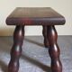 Wooden footrest stool turned solid vintage