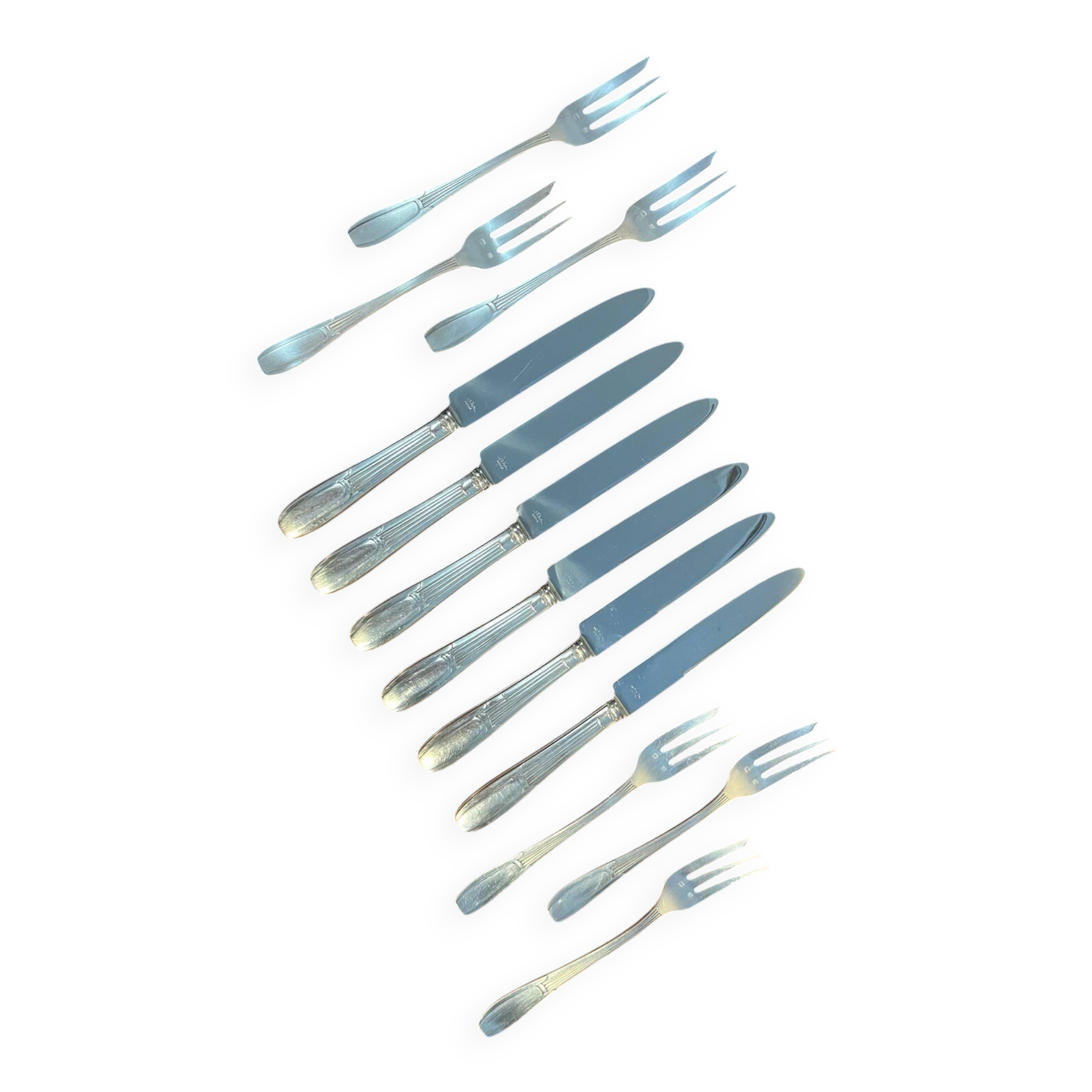 SFAM silver metal dessert cutlery