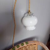 Lampe baladeuse nomade opaline blanche, 1950