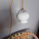 Lampe baladeuse nomade opaline blanche, 1950