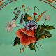 Plateau vintage turquoise décor floral champêtre