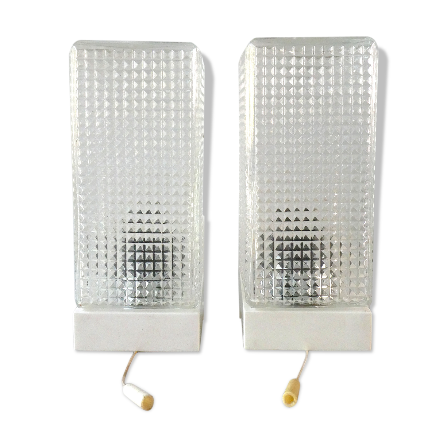 Pair of zipper wall lamps, made of glass 70