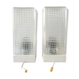 Pair of zipper wall lamps, made of glass 70