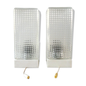 Pair of zipper wall lamps, made of glass 70