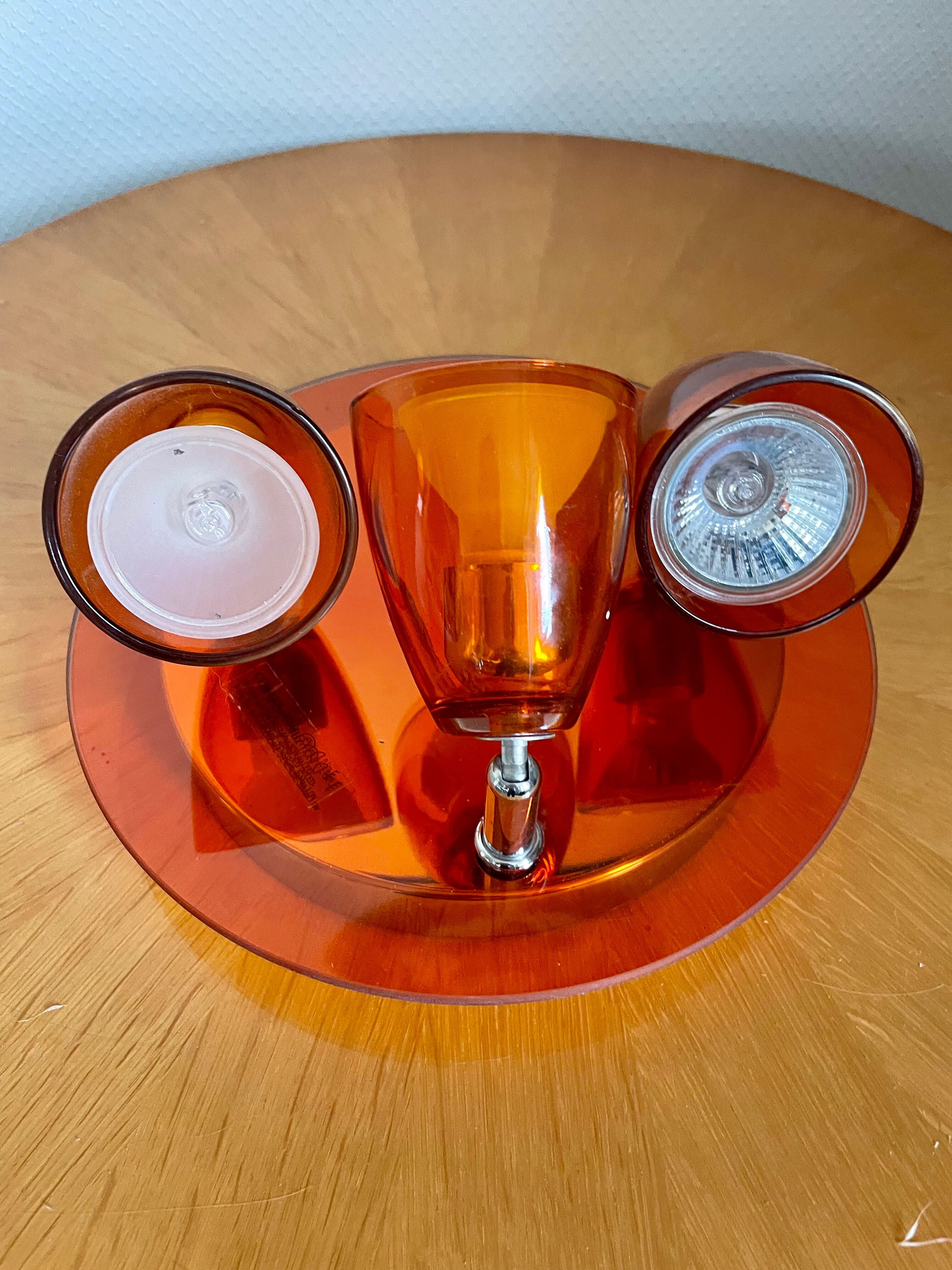 Ceiling lamp chandelier vintage orange