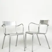 Aluminium armchairs by Castagna, Sale Marasino, Italy, 1930s - set of 2