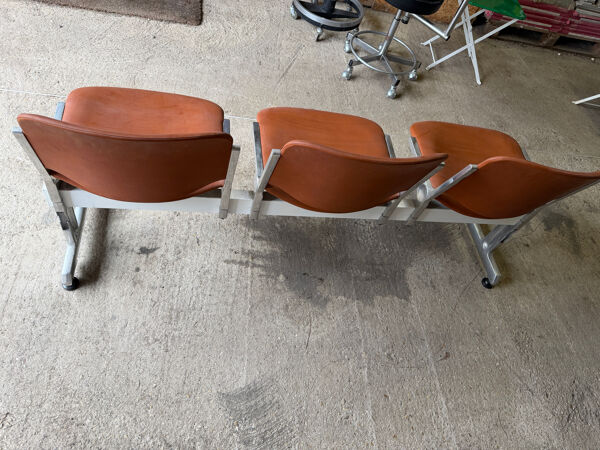 Banc vintage salle d’attente 3 places année 70