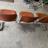 Vintage 3-seater bench for waiting room from the 1970s.