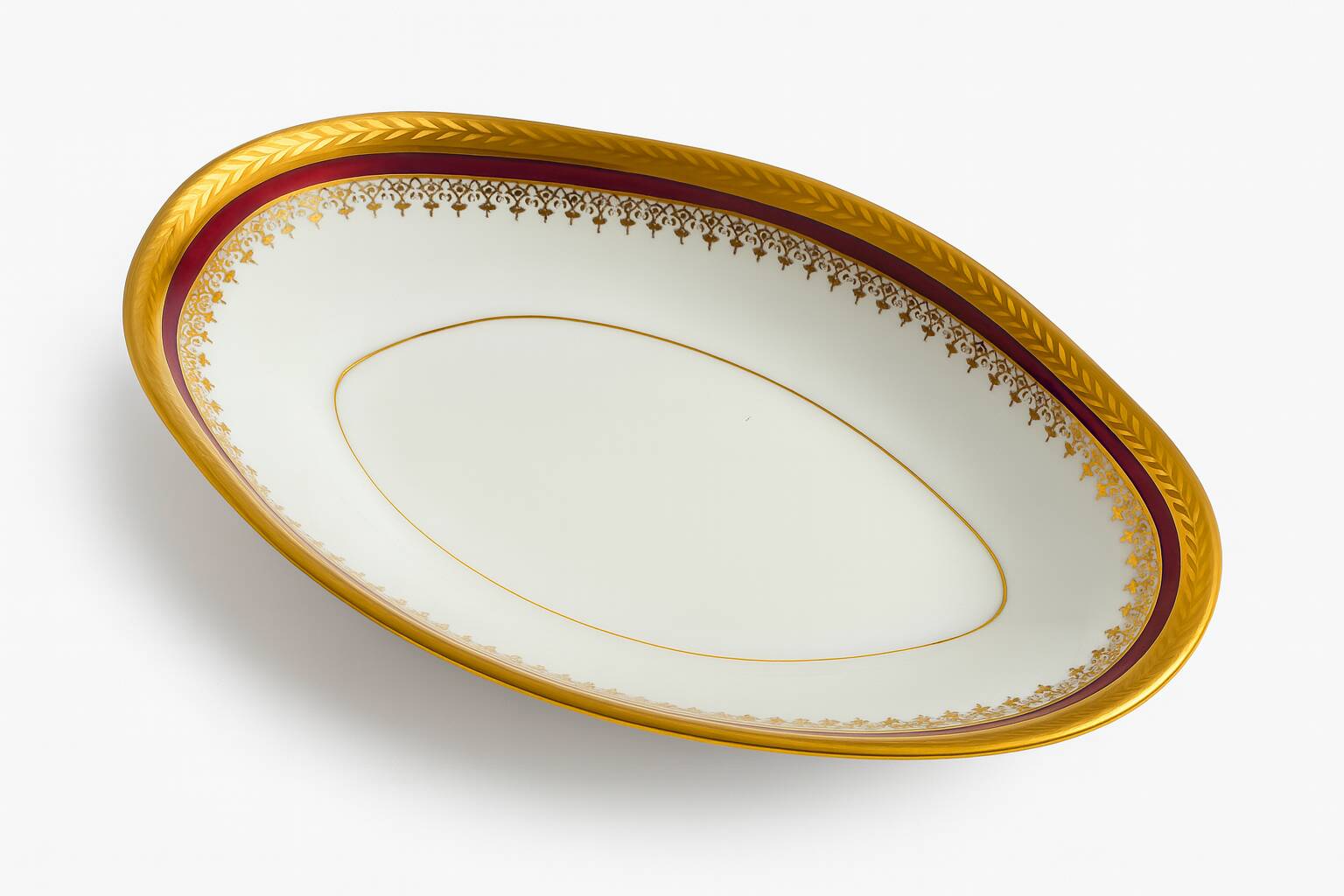 Limoges Dinner Service – 54 pieces – Red and Gold Decor