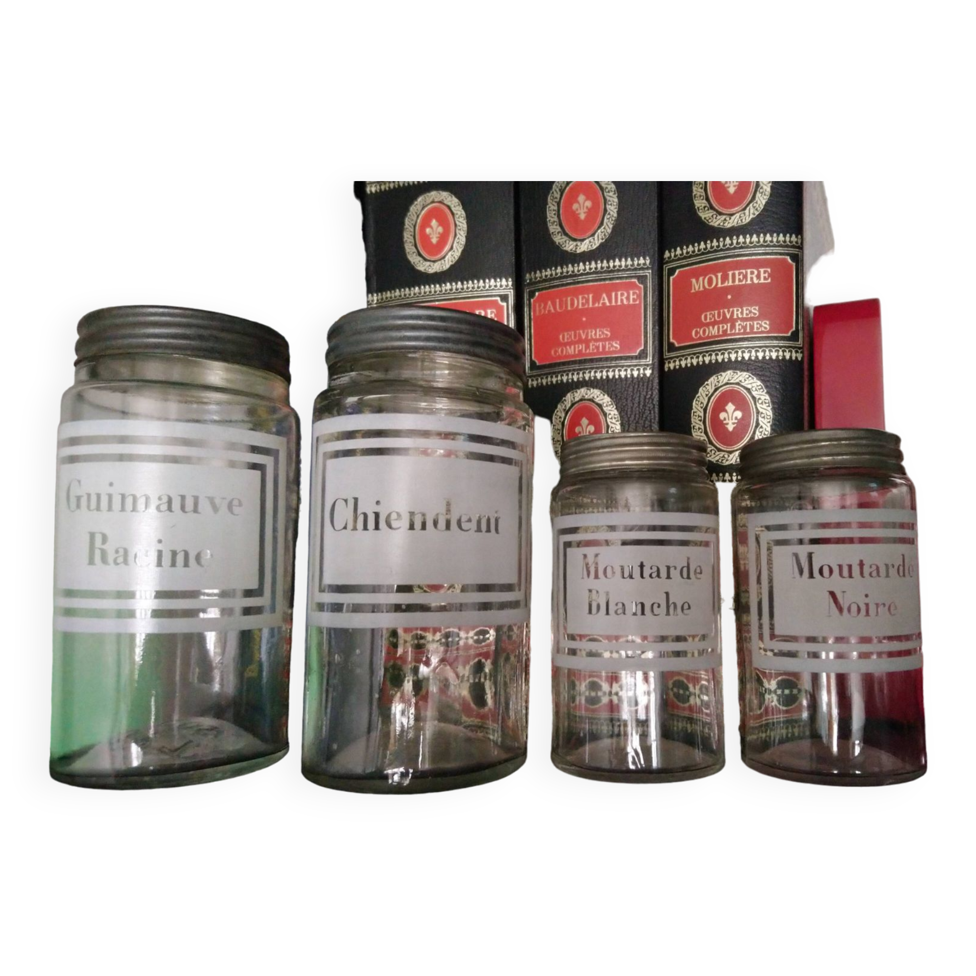 Lot old apothecary / pharmacy / herbalist pots