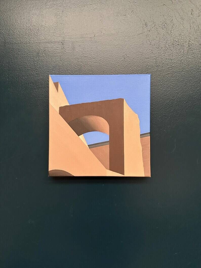 Original Contemporary Swedish Oil on Canvas – “Trajanus Forum III” by Anna Micro Johansson – 2011 – Unframed