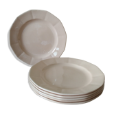 Ensemble de 6 assiettes à dessert Digoin Sarreguemines rose poudré