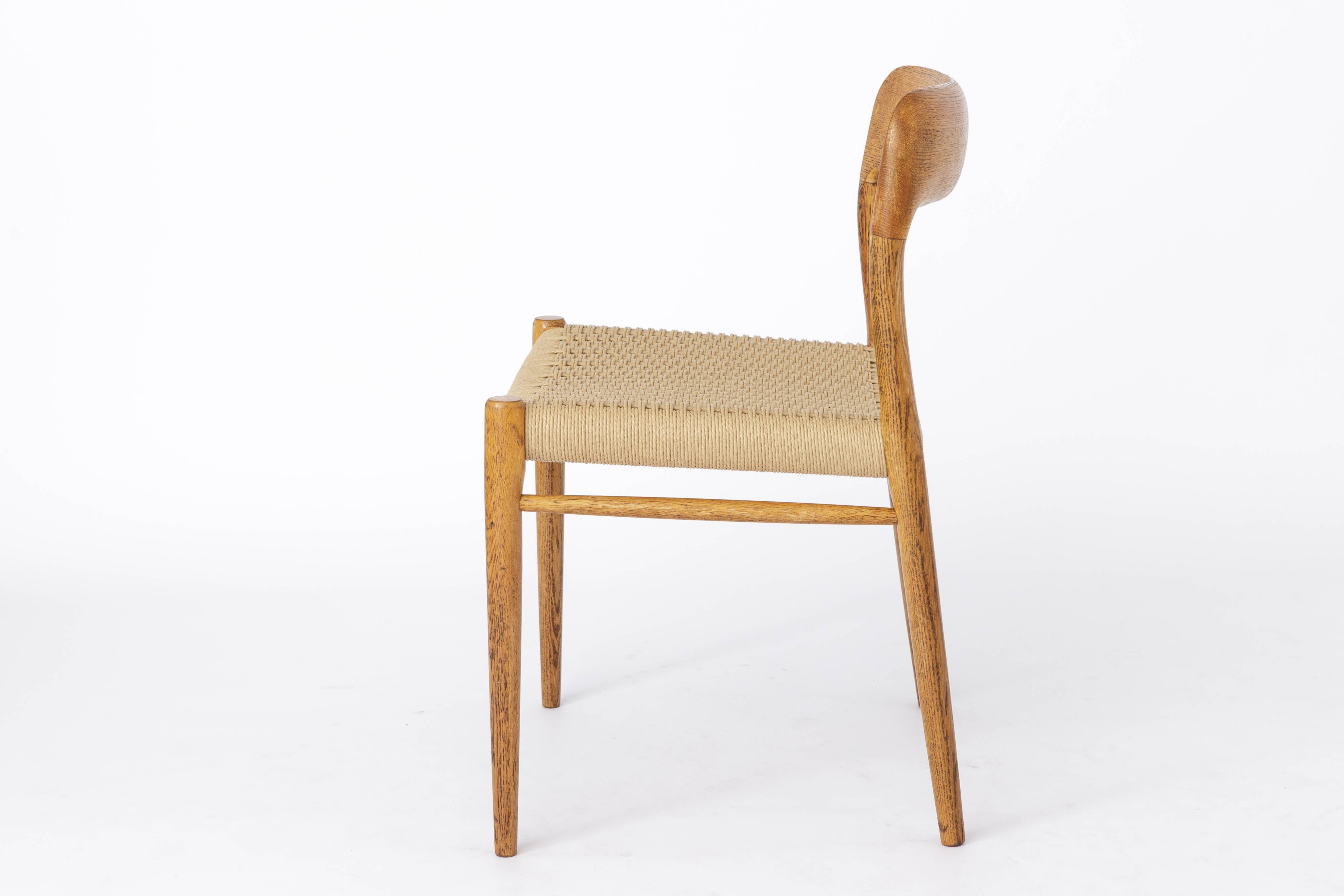 Niels Otto Møller Model 75 Oak Dining Chair, 1950s Danish Mid-Century Moder