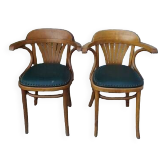 Pair of bistro style armchairs