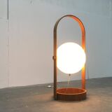 Swiss space-style floor lamp made of plastic and plywood from the 1960s.