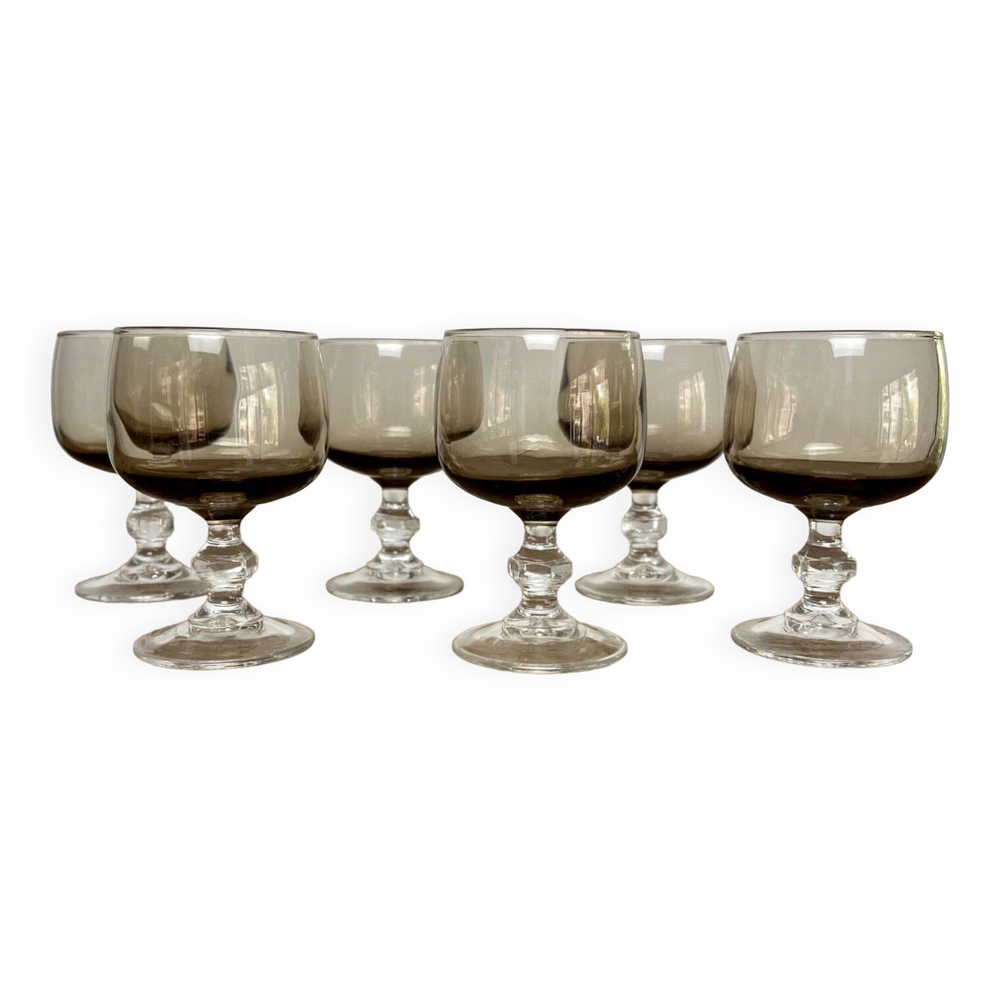 6 smoked liqueur glasses