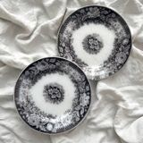 2 “Jardinière” ironstone dessert plates U&C Sarreguemines