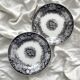 2 assiettes à dessert en terre de fer «Jardinière» U&C Sarreguemines