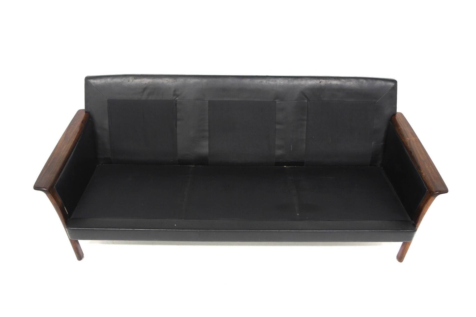 Scandinavian 3-seater leather sofa, Sweden, 1960s