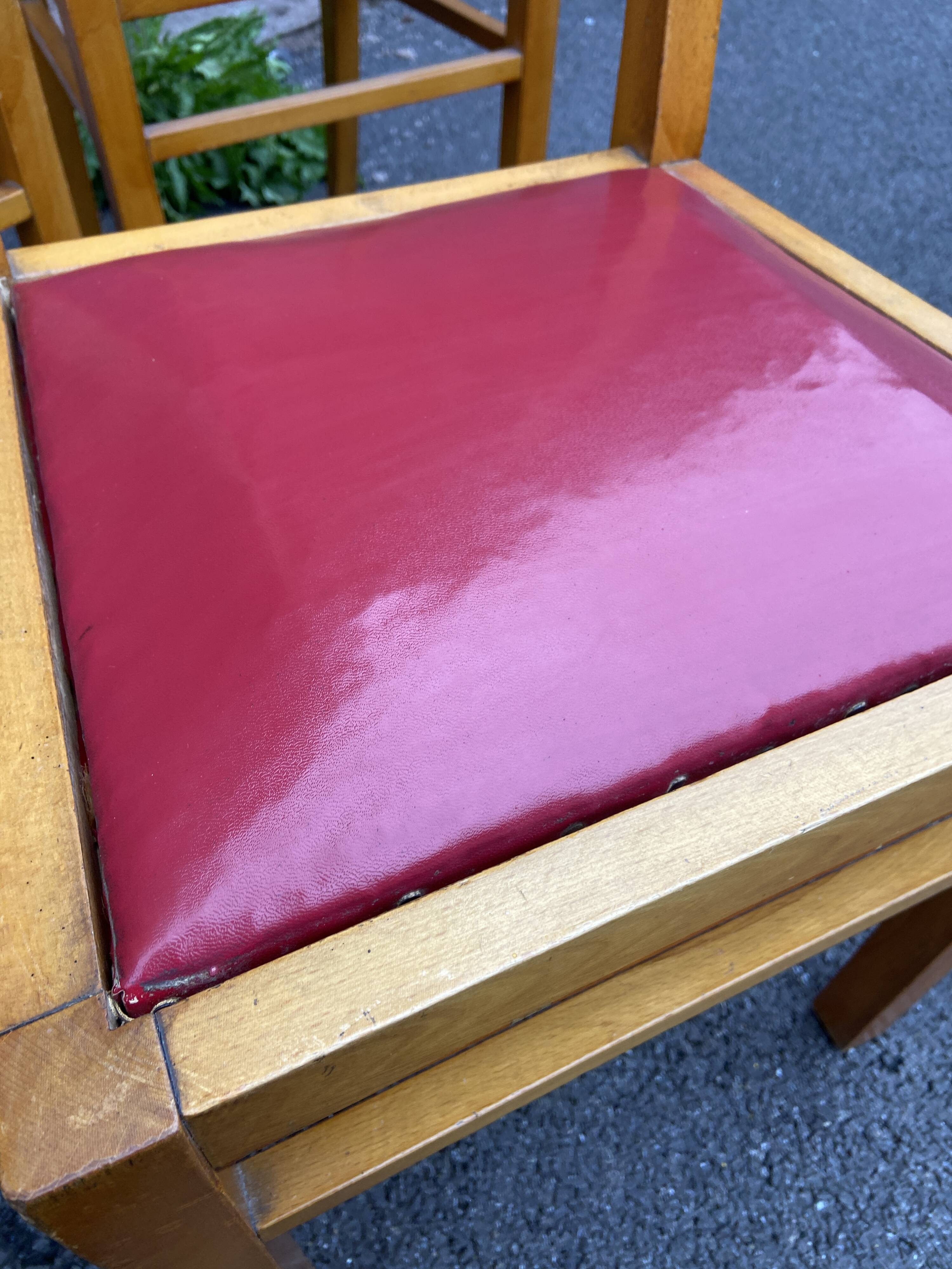 Lot of 4 vintage art deco chairs 1950 mid-century furniture damaged by rené gabriel