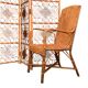 Vintage 1960s curved rattan screen
