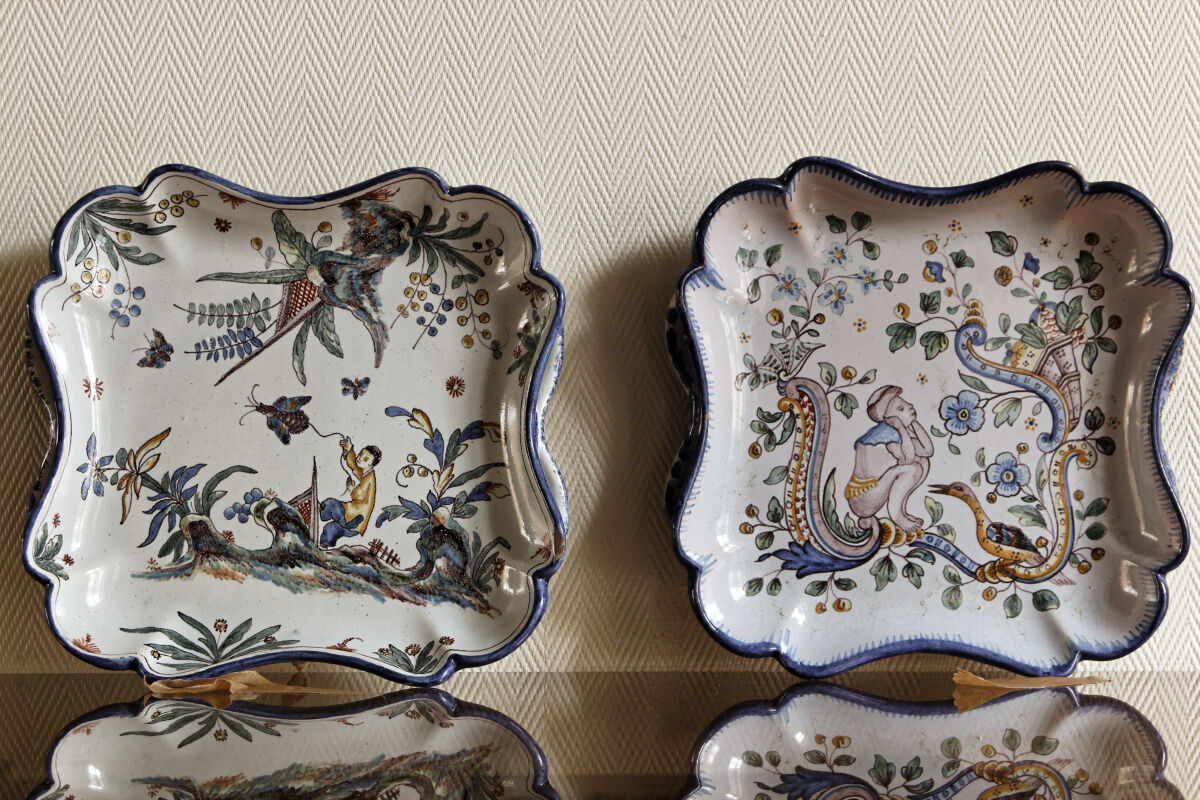 Pair of Nevers earthenware dishes