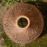 Large rattan pendant light, handmade, 55x40cm