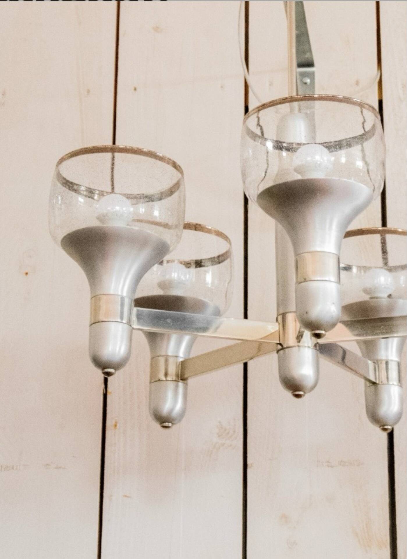 Lustre 5 branches en aluminium brossé