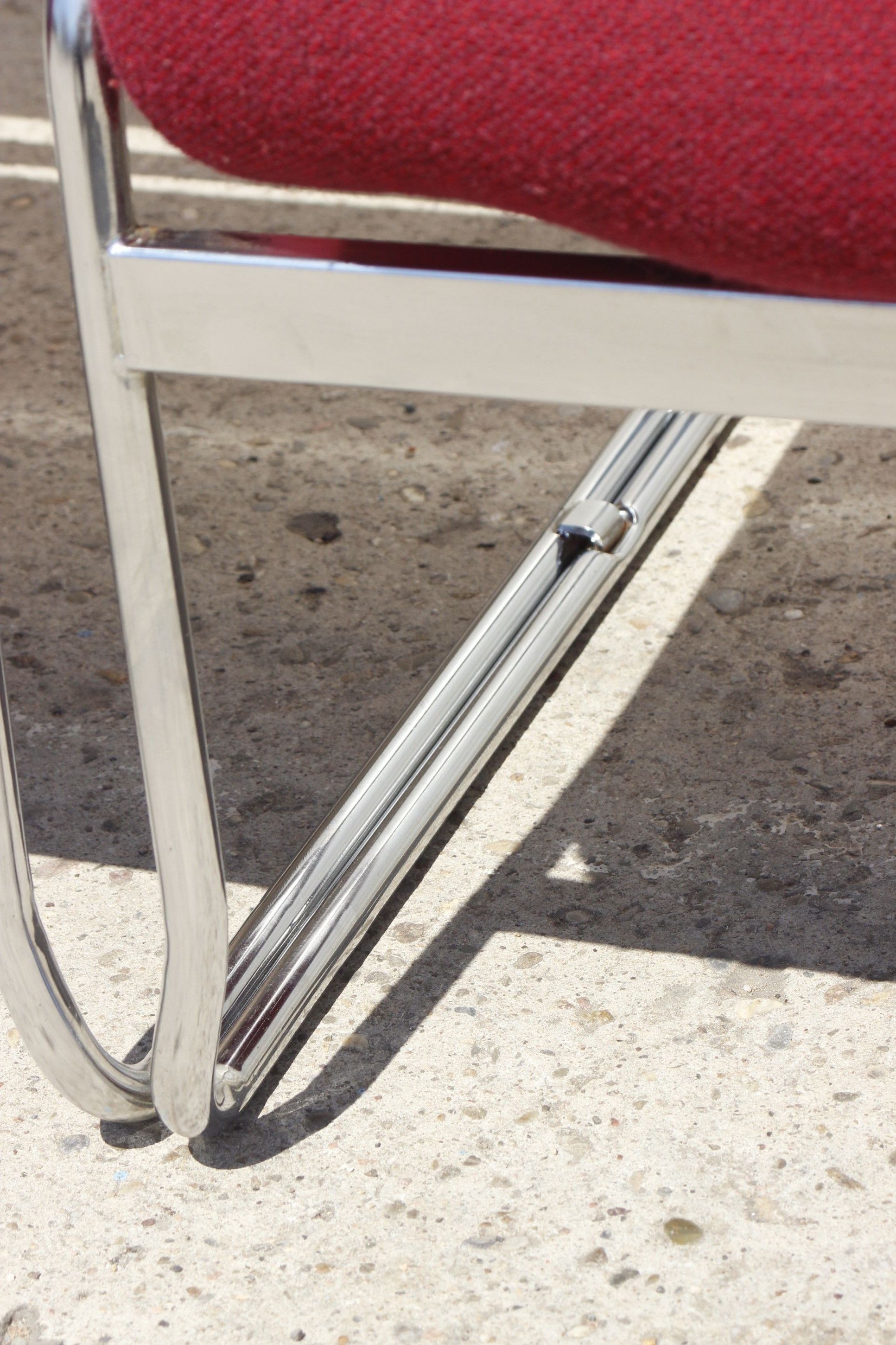 Space Age Chairs in Chrome and Velvet, 1970s, Set of 4