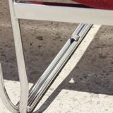 Space Age Chairs in Chrome and Velvet, 1970s, Set of 4
