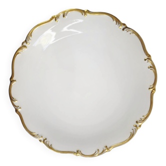 Large antique hollow plate in gilded porcelain – Tirschenreuth, Bavaria –