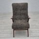 60s, Danish design, refurbished armchair, genuine sheepskin "Wellington".